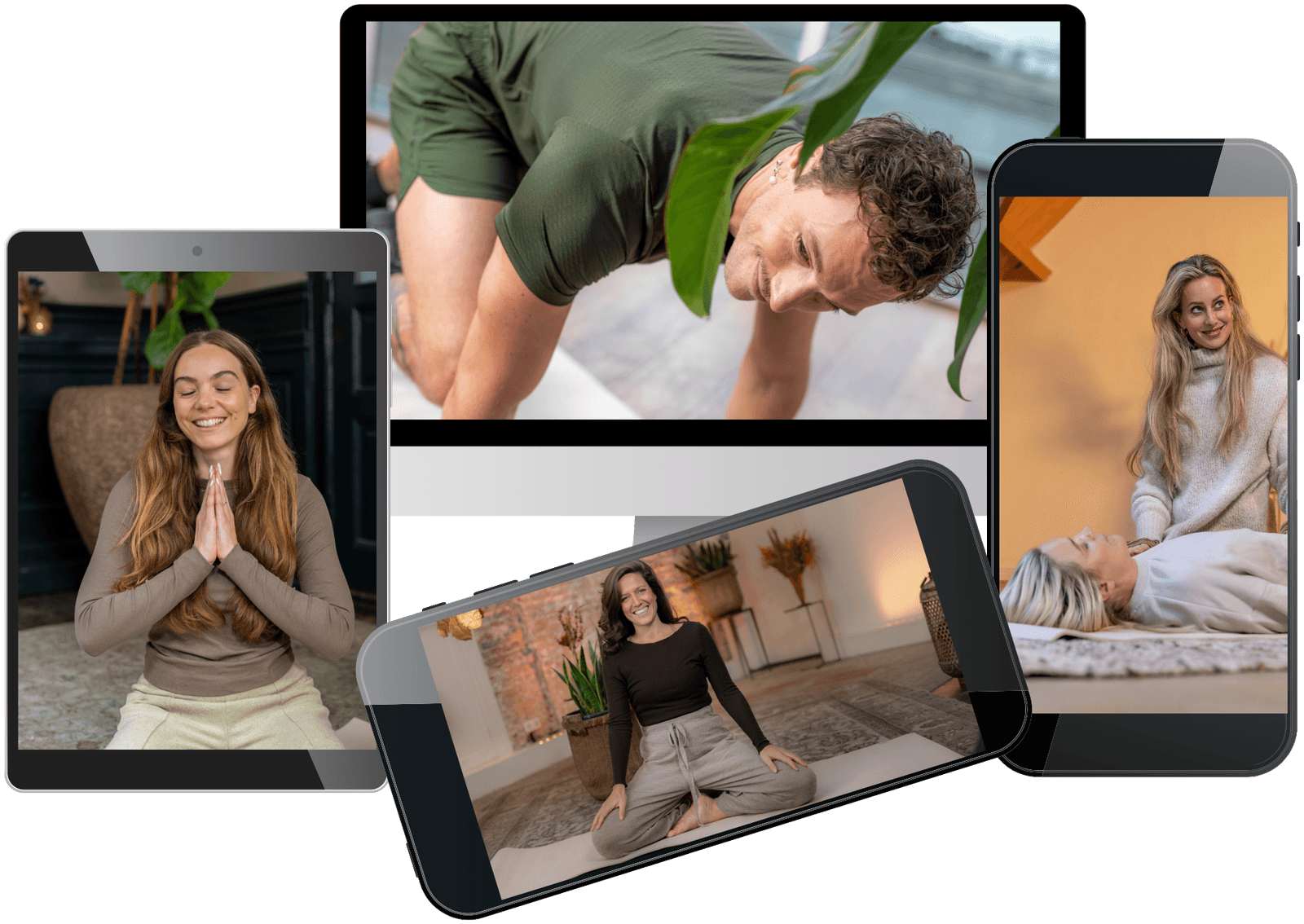 De RESET op computer, tablet en telefoon, met oefeningen van Mitchell, Lianne, Rohima en Fenneke